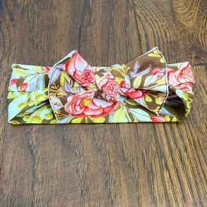 Baby Bling Headband Bow - peony print